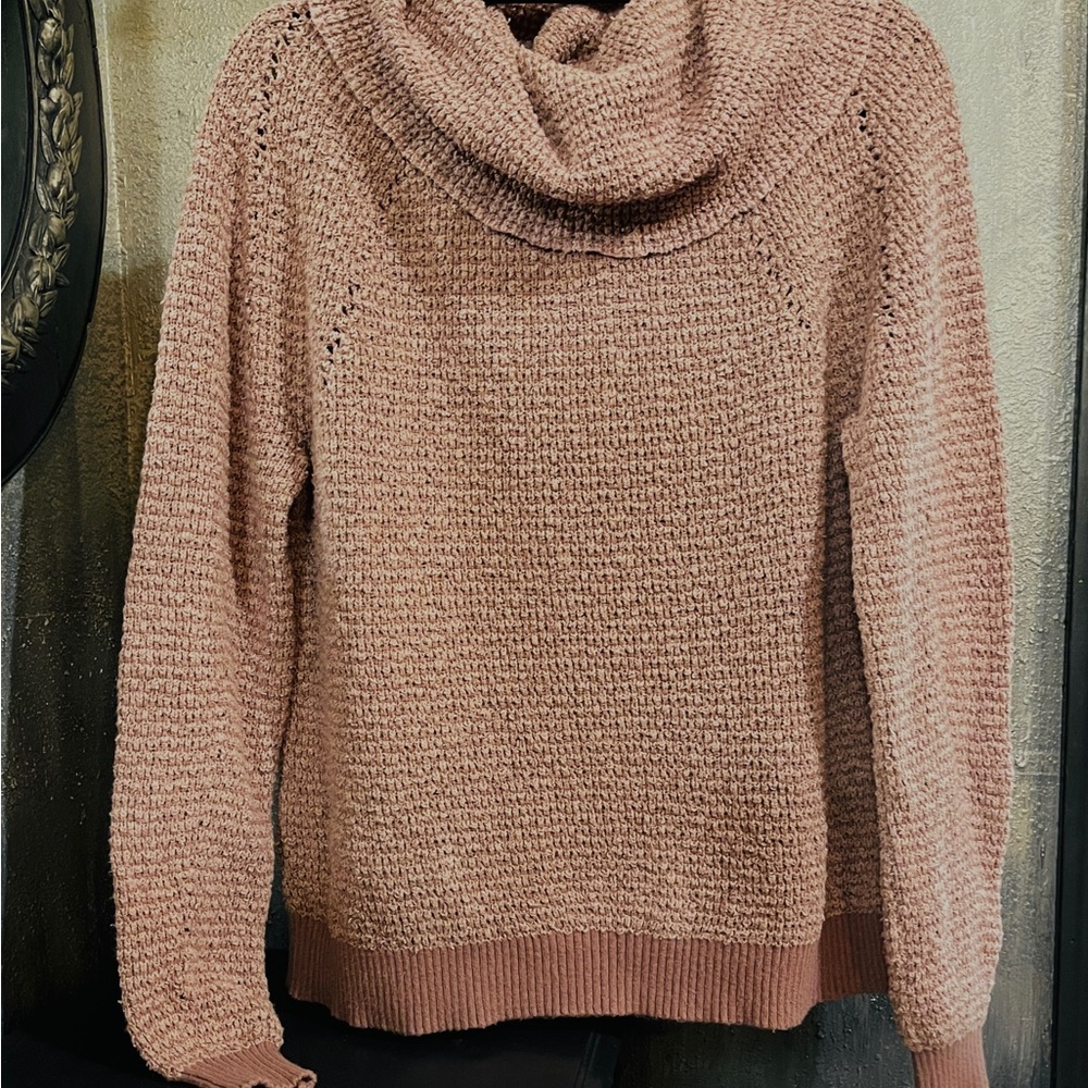 Free People By Your Side Dusty Rose Cowl Neck Sweater Women’s M